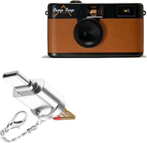 محول Boxwave متوافق مع كاميرا رقمية خالية من الشاشة Camp Snap - Micro SD Card Minireader ، USB Type -C OTG reader USB3.0 keychain - Metallic Silver in Saudi Arabia