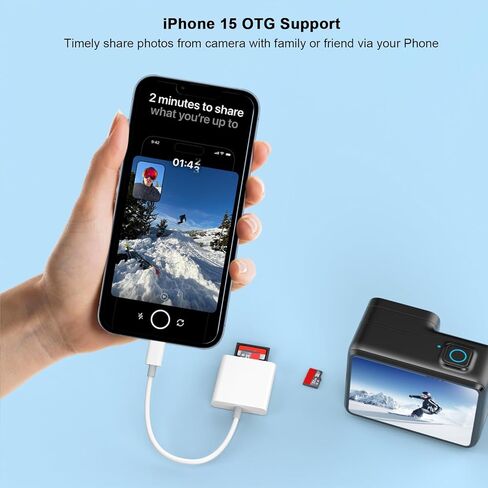 قارئ بطاقة USB C SD متوافق مع iPhone 16/16 Plus/16 Pro/16 Pro Max/15/15 Plus/15 Pro/15 Pro Max ، Slot Card Slot Micro SD/SD Card Card Card Card Card Adapter SD SD ، المكونات والتشغيل in Saudi Arabia