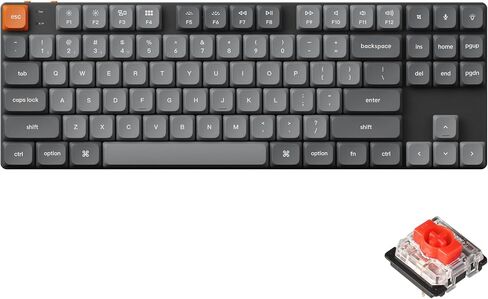 Keychron K1 Max QMK/Via 2.4 GHz و Bluetooth اللاسلكي لوحة مفاتيح ميكانيكية مخصصة لـ MAC/Windows/Linux ، TKL (80 ٪) تخطيط LOW-PROFILE BACKLAY BACKLIDA in Saudi Arabia