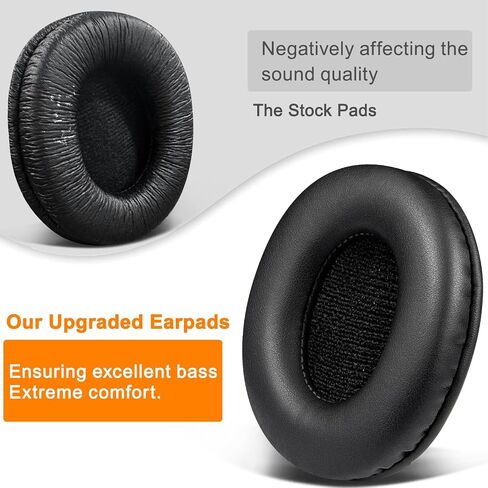SOULWIT Replacement Earpads for Sony MDR-7506 MDR-V6 MDR-V7 MDR-CD900ST Monitor Headphones, Ear Pads Cushions with Softer Protein Leather, High-Density Foam - Black in Saudi Arabia