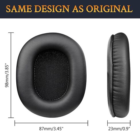 SOULWIT Replacement Earpads for Sony MDR-7506 MDR-V6 MDR-V7 MDR-CD900ST Monitor Headphones, Ear Pads Cushions with Softer Protein Leather, High-Density Foam - Black in Saudi Arabia