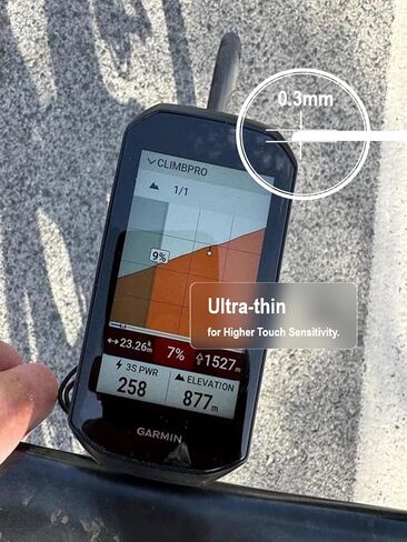 واقي الشاشة الزجاجية لـ Garmin Edge 1050 [3pcs] ، التغطية الكاملة ، الزجاج المقسى ، صلابة 9 ساعات ، خالية من الفقاعات الخالية من الفقاعات. in Kuwait