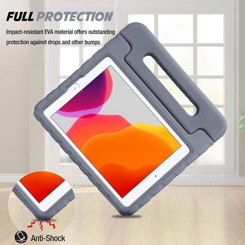 Procase Kids Case for iPad 9th Generation/iPad 8/iPad 7 ، iPad 10.2 Case 2021 2020 2019/iPad Air 10.5/iPad Pro 10.5 kids case ، frackproof lightweight with convertible hand -blue -blue in Saudi Arabia