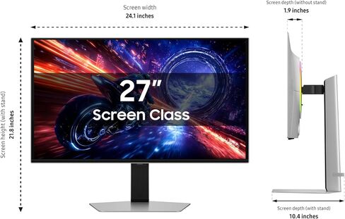 SAMSUNG 27" Odyssey OLED G6 G60SF QHD QD-OLED Gaming Monitor, 500Hz Refresh Rate, 0.03ms (GtG) Response Time, G-Sync Compatible, VESA DisplayHDR TrueBlack 500, LS27FG602SNXZA, 2025, 3 Yr Warranty in Saudi Arabia