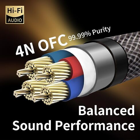 14AWG Audiophile HiFi Speaker Audio Cable–6N OFC Core,24K Gold-Plated Banana Plugs,Compatible with Amplifier,Speakers,AV Receiver & Home Theater(8.20ft/2.5m) 2-Pack in Kuwait