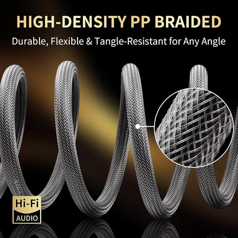14AWG Audiophile HiFi Speaker Audio Cable–6N OFC Core,24K Gold-Plated Banana Plugs,Compatible with Amplifier,Speakers,AV Receiver & Home Theater(8.20ft/2.5m) 2-Pack in Kuwait
