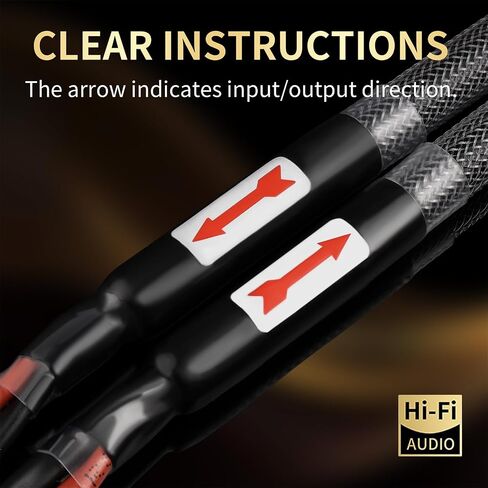14AWG Audiophile HiFi Speaker Audio Cable–6N OFC Core,24K Gold-Plated Banana Plugs,Compatible with Amplifier,Speakers,AV Receiver & Home Theater(8.20ft/2.5m) 2-Pack in Kuwait