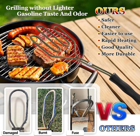 Electric Charcoal Starter 800W - Superior Fire Lighter for BBQ Grill Fireplace Smoker Campfires Coal Easy & Quick Ignite Briquettes, SUS304 Heat Element Coils with 3.8ft Power Cord with Wall Mount in Saudi Arabia
