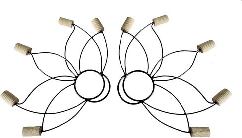 Lotus Pair of Handmade Fire Fans for Dance & Performance - Professional Sturdy with Kevlar Wicks, Durable Steel Frame & Powder Coating, Ideal for Fire Shows & Festivals in Saudi Arabia