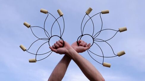 Lotus Pair of Handmade Fire Fans for Dance & Performance - Professional Sturdy with Kevlar Wicks, Durable Steel Frame & Powder Coating, Ideal for Fire Shows & Festivals in Saudi Arabia