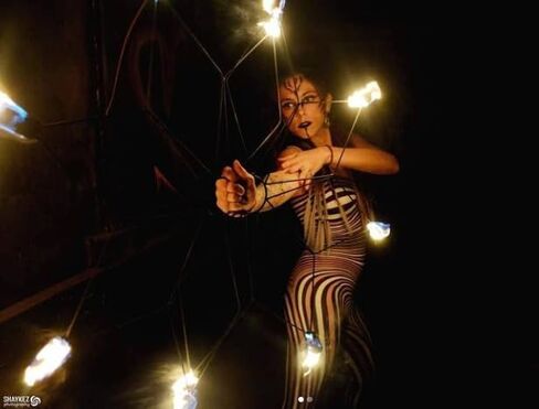 Lotus Pair of Handmade Fire Fans for Dance & Performance - Professional Sturdy with Kevlar Wicks, Durable Steel Frame & Powder Coating, Ideal for Fire Shows & Festivals in Saudi Arabia