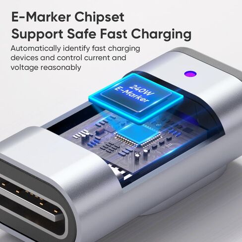 24pin 240W USB C محول مغناطيسي الزاوية اليمنى (2 حزمة) USB C إلى محول USBC مع USB4 40GBPS 8K 60Hz ، Type C Connector 90 درجة لـ Thunderbolt 3/4 ، MA-Book Pro/Air Switch ، Tablet More Type C Device in Kuwait