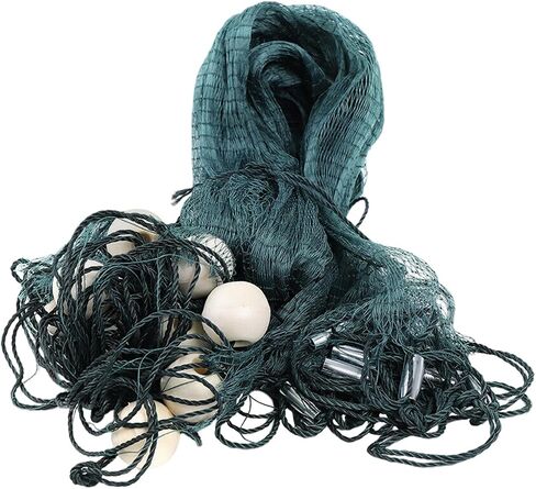 DYRABREST Professional Fishing Net Heavy-Duty Polyethylene Fishing Net with Iron Pendant, Large Catch Area for Commercial Anglers, Sustainable Mesh Protects Marine Life in Saudi Arabia