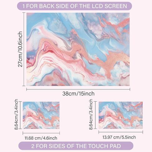 ملصقات كمبيوتر محمول من Creatcabin الرخام شارات 15 × 10.6in Netbook Laptop Skin Skin Sticker Universal Cover Cover Cover Cover Cover Provid in Saudi Arabia