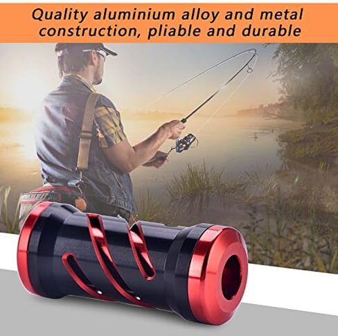 Fishing Knob Metal Reel Handle Knob with Fittings Replacement Parts Fishing for Spinning Reels(Black+Red) in Saudi Arabia