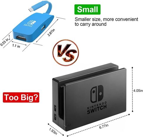 G Gopala استبدال لـ Nintendo Switch Dock ، 4K@60Hz Switch Dock ، محطة إرساء التبديل المحمولة للتلفزيون ، Dock 1080P 60Hz TV لـ Nintendo Switch/OLED Steam Deck-Red in Kuwait