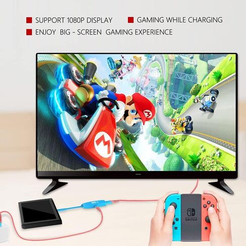 G Gopala استبدال لـ Nintendo Switch Dock ، 4K@60Hz Switch Dock ، محطة إرساء التبديل المحمولة للتلفزيون ، Dock 1080P 60Hz TV لـ Nintendo Switch/OLED Steam Deck-Red in Kuwait