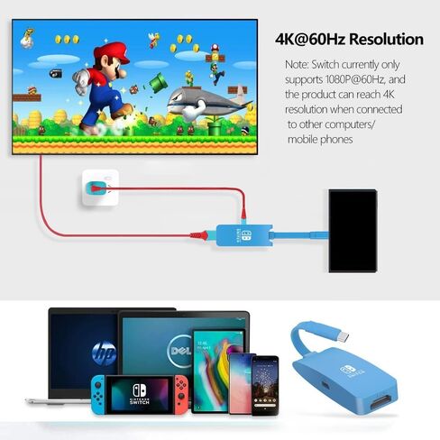 G Gopala استبدال لـ Nintendo Switch Dock ، 4K@60Hz Switch Dock ، محطة إرساء التبديل المحمولة للتلفزيون ، Dock 1080P 60Hz TV لـ Nintendo Switch/OLED Steam Deck-Red in Kuwait