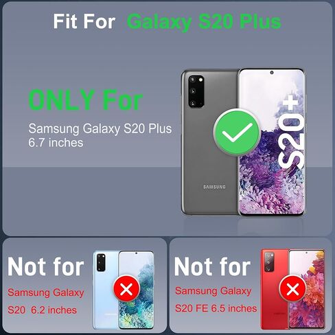 ATUMP for Samsung Galaxy S20 Plus Case with [2 Pack] HD Screen Protector & Slide Camera Cover, 360° Rotation Ring Kickstand [Military Grade] Shockproof Protective Case for Galaxy S20+, Black in Kuwait