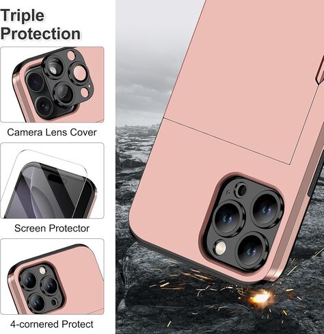 SamonPow لـ iPhone 16E Case Wallet مع حامل البطاقة + 2 واقي الشاشة + غطاء الكاميرا الكامل للجسم الكامل DUTCH DUTRACTION DUALLE SHARCHPRAINT FAIR in Kuwait