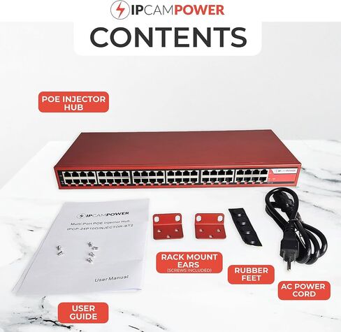 24 Port 802.3BT POE ++ Power Poe Injector Hub ، 90 واط على كل منفذ ، 900 إجمالي ميزانية واتس ، تصل إلى 10G 10/100/1000/10000 سرعات كل منفذ in Kuwait