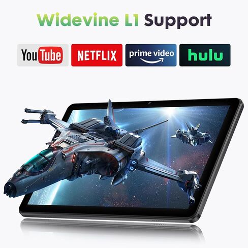 Android Tablets 10 Inch Tablet Android 15 Tablet, Octa-Core, 18GB RAM+128GB ROM+1TB Expand, 1280x800 IPS Display, Tablets for Adults, Widevine L1, GPS, 2.4G/5G WiFi, 5MP+8MP Camera, BT5.4, Black in Saudi Arabia