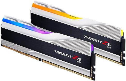 G.SKILL Trident Z5 RGB Series DDR5 RAM (Intel XMP 3.0 & AMD Expo) 32GB (2x16GB) 6000MT/s CL36-36-36-96 1.35V Desktop Computer Memory U-DIMM - Metallic Silver (F5-6000J3636F16GX2-TZ5RS) in Saudi Arabia