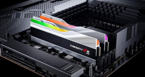 G.SKILL Trident Z5 RGB Series DDR5 RAM (Intel XMP 3.0 & AMD Expo) 32GB (2x16GB) 6000MT/s CL36-36-36-96 1.35V Desktop Computer Memory U-DIMM - Metallic Silver (F5-6000J3636F16GX2-TZ5RS) in Saudi Arabia