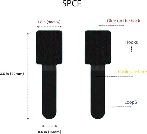 50 Pcs per Pack，Self Adhesive Hook and Loop Cable Straps, Hook and Loop Cable Ties,Sticky-Back Cord Organizer, Cable Clip, Household & Office Essentials in Saudi Arabia