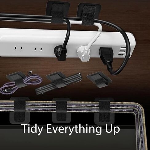 50 Pcs per Pack，Self Adhesive Hook and Loop Cable Straps, Hook and Loop Cable Ties,Sticky-Back Cord Organizer, Cable Clip, Household & Office Essentials in Saudi Arabia
