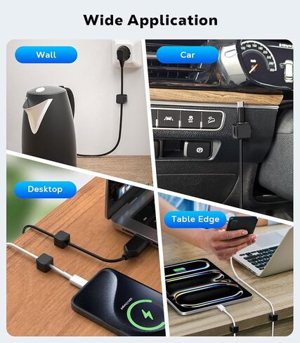 Moko 6 Pack Magnetic Cable Clips ، تحت إدارة الكابلات المكتبية ، حامل الحبل المغناطيسي اللاصق ، منظم حارس سلك الحبل المغناطيسي من أجل Nightstand Desk Office Car Glass ، ORG+PPL+Blu in Saudi Arabia