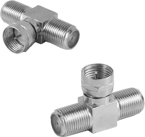 2pcs الخائن الكابل المحوري ، سبائك الزنك Aerial Coax Splitter 2 in 1 Out F-type RG6 Male إلى محول موصل الكابلات ثنائي الاتجاه ثنائي الاتجاه للهوائيات التلفزيونية ، موالف القمر الصناعي ، VCR ، CCTV in Saudi Arabia