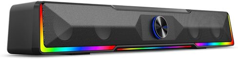 Redragon GS516 مكبر صوت الكمبيوتر ، Bluetooth/USB سلكية الاتصال المزدوج الصوتية - صوتي واضح مع إضاءة الخلفية المزامنة مصارعة الصوت ، مقبض الصوت ، USB مدعوم من الكمبيوتر/التلفزيون/الكمبيوتر اللوحي ، الأسود in Saudi Arabia