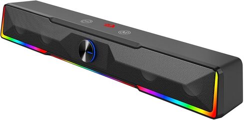 Redragon GS516 مكبر صوت الكمبيوتر ، Bluetooth/USB سلكية الاتصال المزدوج الصوتية - صوتي واضح مع إضاءة الخلفية المزامنة مصارعة الصوت ، مقبض الصوت ، USB مدعوم من الكمبيوتر/التلفزيون/الكمبيوتر اللوحي ، الأسود in Saudi Arabia