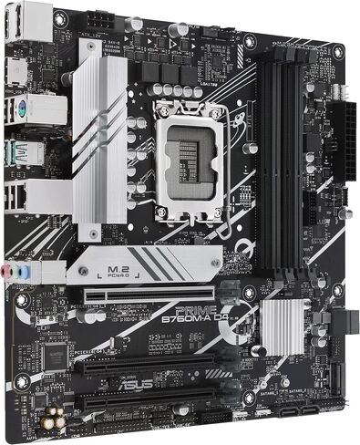 ASUS PRIME B760M-A D4-CSM Intel B760 (LGA 1700) MATX CSM Motherboard ، PCIE 4.0 ، DDR4 ، 2X M.2 ، 2.5GB LAN ، DP ، 2X HDMI ، SATA 6 GBPS ، USB Type-C ، Aura Sync ، ASUS Control Center Express in Saudi Arabia