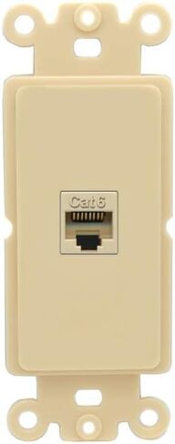 RiteAV 1 Port Cat6 Ethernet Wall Plate Female-Female - Rocker [Ivory/Ivory] in Saudi Arabia