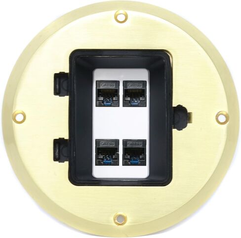 RiteAV - 4 Port Cat5e Ethernet Floor Box - Black in Saudi Arabia