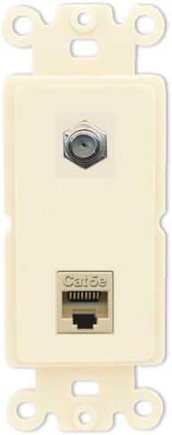 Riteav Coax Cat5e Wall Plate Insert - Rocker [Black/Black] in Saudi Arabia