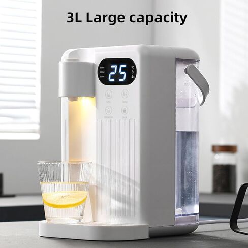 غلاية المياه ودفء ، 3L موزع الماء الساخن الفوري ، 12 إعدادات درجة حرارة الماء القابلة للتعديل غلاية المياه مع قفل الطفل لقمة الطاولة (الولايات المتحدة) in Saudi Arabia