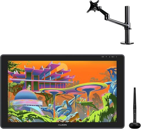Huion Kamvas 22 Plus رسومات رسم قرص مع شاشة وذراع شاشة واحدة in Saudi Arabia