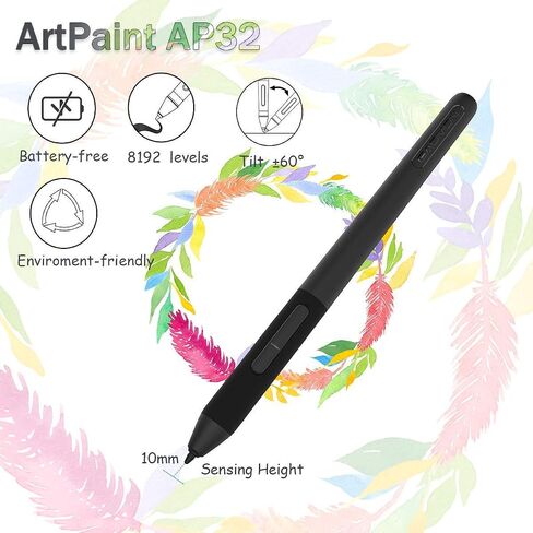 Gaomon M106K Pro 10 x 6.25 رسم رسومات رسم مع مراسيم 8192 مستويات مدعومة من القلم الخالي من البطارية لنظام التشغيل Windows/Mac/Android OS & Gaomon Two Finger Glove in Saudi Arabia
