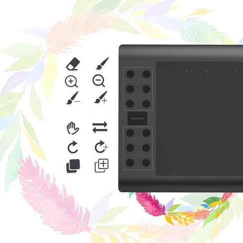 Gaomon M106K Pro 10 x 6.25 رسم رسومات رسم مع مراسيم 8192 مستويات مدعومة من القلم الخالي من البطارية لنظام التشغيل Windows/Mac/Android OS & Gaomon Two Finger Glove in Saudi Arabia