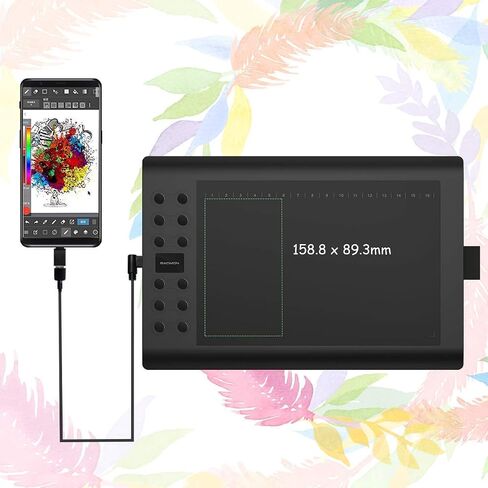 Gaomon M106K Pro 10 x 6.25 رسم رسومات رسم مع مراسيم 8192 مستويات مدعومة من القلم الخالي من البطارية لنظام التشغيل Windows/Mac/Android OS & Gaomon Two Finger Glove in Saudi Arabia
