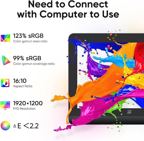 Xppen Artist Pro 14 Gen2 Drawing Tablet مع شاشة 14 بوصة رسومية فنية الكمبيوتر اللوحي مع شاشة مكافحة الهروب بالكامل 16384 مستويات الضغط و Xppen حمل حقيبة واقية in Saudi Arabia