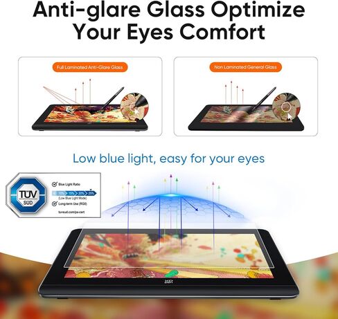 Xppen Artist Pro 14 Gen2 Drawing Tablet مع شاشة 14 بوصة رسومية فنية الكمبيوتر اللوحي مع شاشة مكافحة الهروب بالكامل 16384 مستويات الضغط و Xppen حمل حقيبة واقية in Saudi Arabia