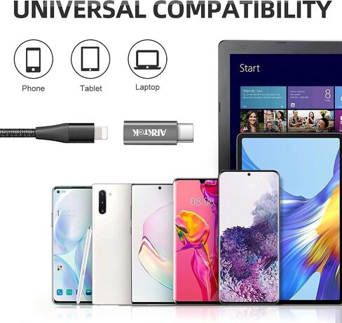 محول الإضاءة Arktek 2-Pack إلى USB-C I OS Lightning (أنثى) إلى USB من النوع C (ذكر)-محول شحن فقط (Gray ، USB-C إلى Lightning) in Kuwait