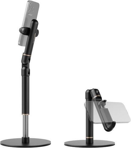 NEWER BASICS STAND للمكتب ، مشبك حامل الهاتف القابل للتعديل مع قاعدة معدنية مرجحة ، طاولة Office Phone Mount متوافق مع iPhone 16 15 Pro Max Plus Samsung لتسجيل الفيديو ، ST006 in Kuwait