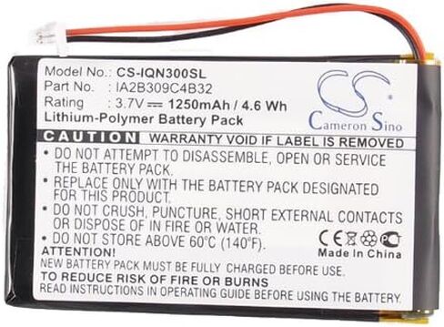 1250mAh/3.7v بطارية متوافقة مع Garmin Nuvi 300 ، 300T ، 310 ، 310D ، 310T ، 350 ، 350T ، 360 ، 360T ، 370 ، FIT P/N: 010-00538-78 ، 361-00019-02 ، 361-00019-06 ، IA2B309C4B32 in Saudi Arabia