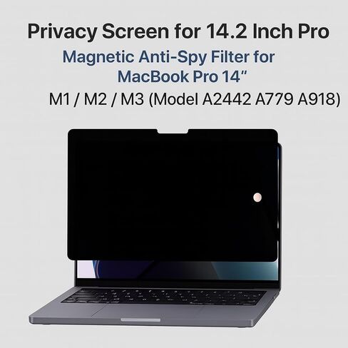 Privacy Screen for 14.2 Inch MacBook Pro – Magnetic Anti-Spy Filter for MacBook Pro 14″ M1/M2/M3 (Model A2442 A2779 A2918), Anti-Blue Light, Scratch Resistant, 16:10 Aspect Ratio (312×208mm) in Saudi Arabia