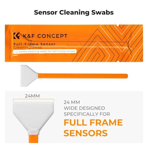 K & F Concept 25-1 مجموعة كاميرات تنظيف الكاميرا الاحترافية لكاميرات DSLR مع مسحات تنظيف مستشعرات APS-C/60 مل و 20 مل من مناديل/تنظيف المناديل/تنظيف الكاميرا/العدسة قلم القلم/قطعة قماش/حالة حمل in Kuwait